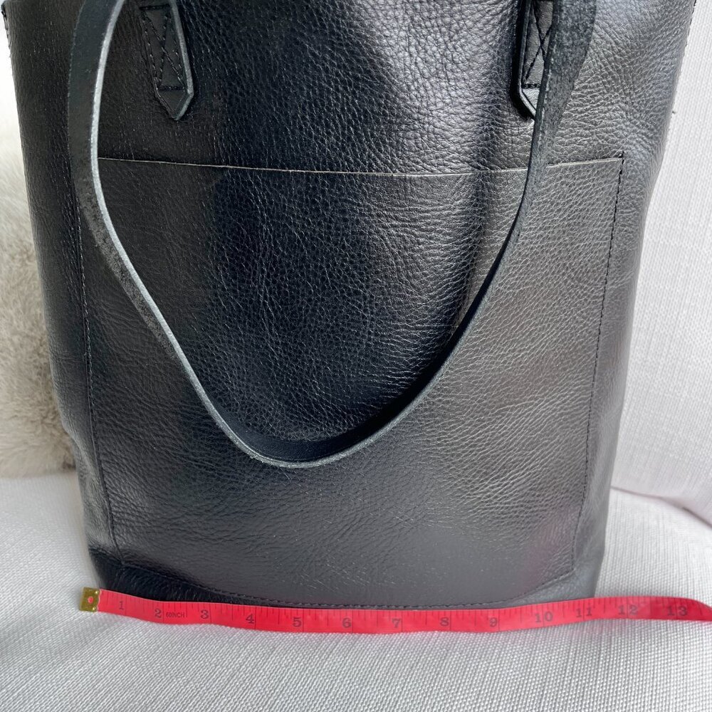 Madewell Medium Transport Tote Black Leather Open Top Shoulder Bag Classic - Picture 13 of 14